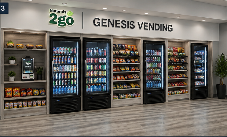 Clean and bright Naturals2Go Genesis Vending micro market